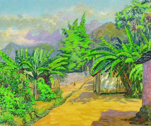 Paulo Silva, A Senhora das Bananeiras,54 x 66 cm – OST – Ass. CID e Dat. 1956