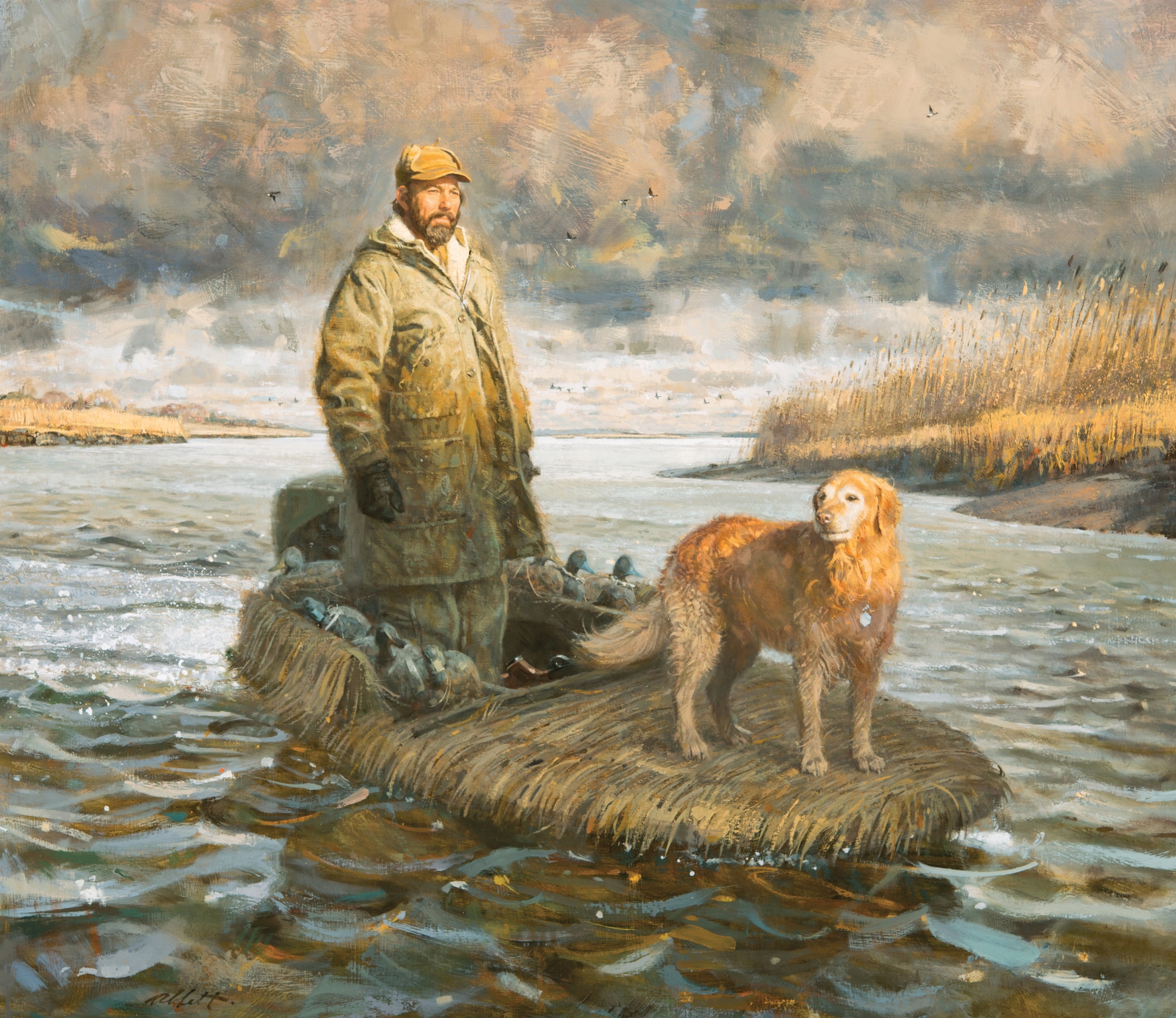 Robert K. Abbett (EUA) oil o Dick &amp; Dutch, 1977, n masonite ,87x 101cm