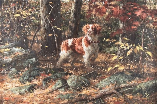 Robert K. Abbett (EUA,1926-2015 ) Stonewall Brittany, 1990, oil on masonite ,50 x 96 cm