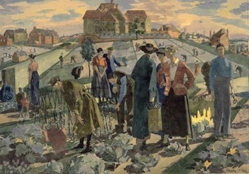 War Allotments in a London Suburb by Dorothy Coke, 1918