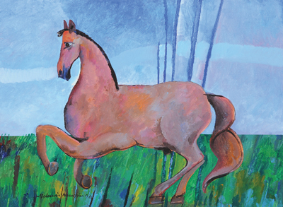 ALDEMIR MARTINS (1922 - 2006)Cavalo,1990, ast 60x81