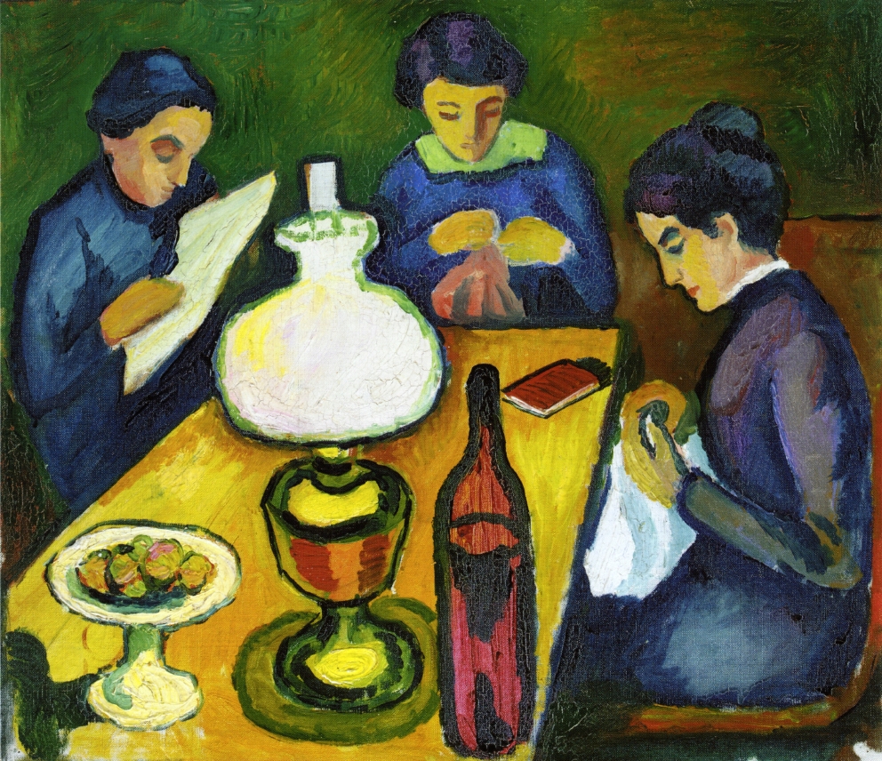 August Macke, 3 women at a table, 1912, ost