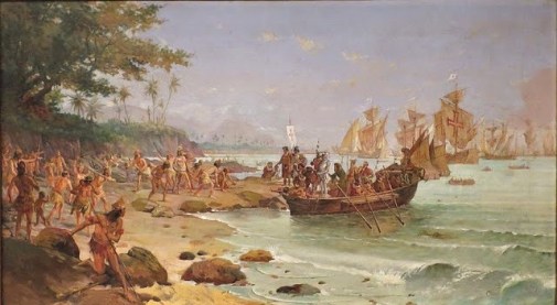 DESEMBARQUE DE PEDRO ÁLVARES CABRAL EM PORTO SEGURO – OSCAR PEREIRA DA SILVA – 1922