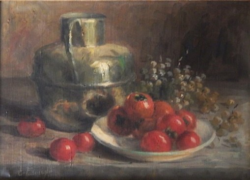 ETORE FEDERIGHI - Natureza morta, óleo s tela, 49 x 69 cm. Assinado e datado 1968