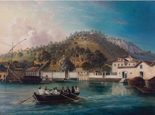 J. Ziegler,Gamboa,Óleo sobre cartão,1824,Assinado, datado 1824 inferior direito,37 x 48 cm