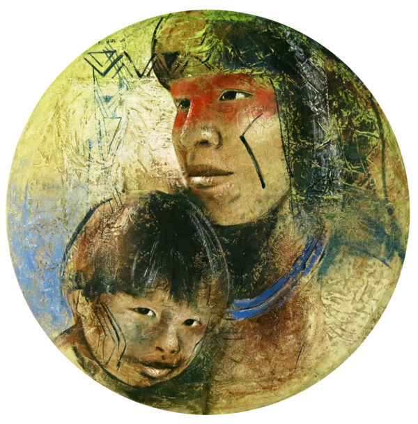 Elon Brasil Materndade xinguana, 2000. tec mista,130cm diam.