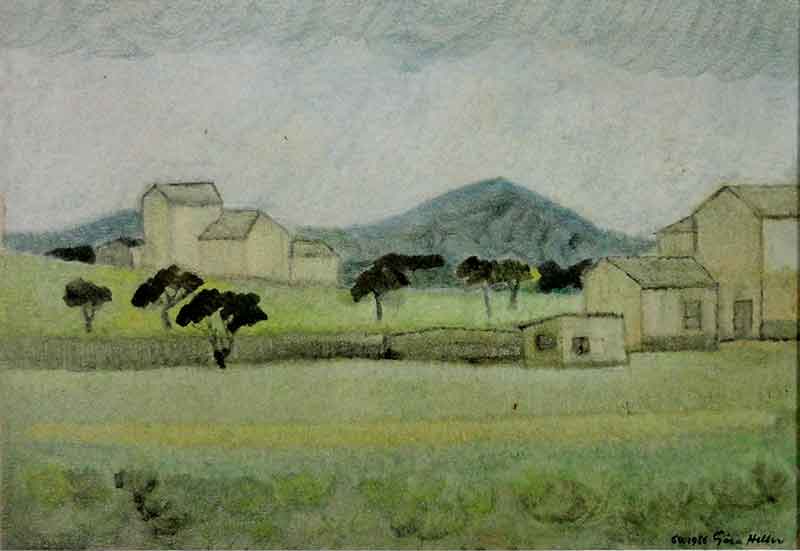 GEZA HELLER, Paisagem - Oleo sobre placa - 33x46 cm - ACID 1966 Coleção do Professor e Dr. Luiz Fernando da Costa e Silva