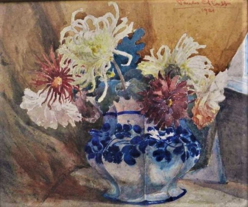 Paulo Rossi, Vaso com Flores, aquarela, medindo 25 cm x 30 cm, assinado no canto superior direito.