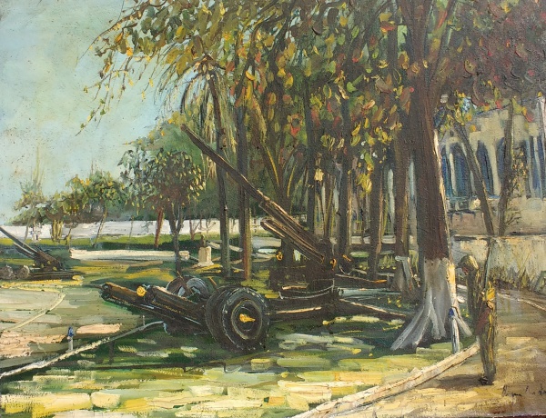 ELISEU MENESES DE LEMOS - QUARTEL MILITAR FORTE DE COPACABANA- OST - ASSINADO CANTO INFERIOR DIREITO - MEDINDO 50 X 64