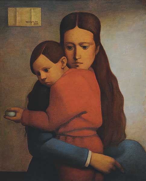 REYNALDO FONSECA (1925) Afeto Óleo stela Ass. e datado 1993, cse e verso 100 x 81 cm