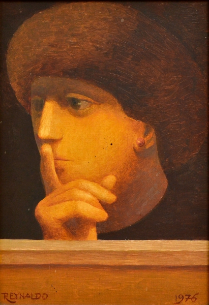 REYNALDO FONSECA (1925).O Silêncio,ost, 22 X 16. Assinado no c.i.e. e datado (1976) no c.i.d