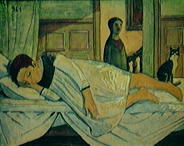 Reynaldo Fonseca (Brasil, 1925) Moça deitada, 1961,guache sobre papel, 15 x 20 cm, Col. Gilberto Chauteaubriand