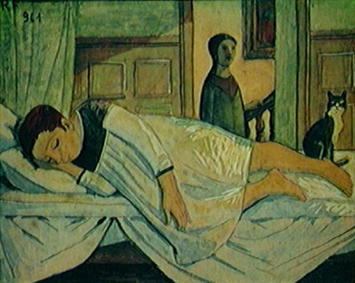 Reynaldo Fonseca (Brasil, 1925) Moça deitada, 1961,guache sobre papel, 15 x 20 cm, Col. Gilberto Chauteaubriand