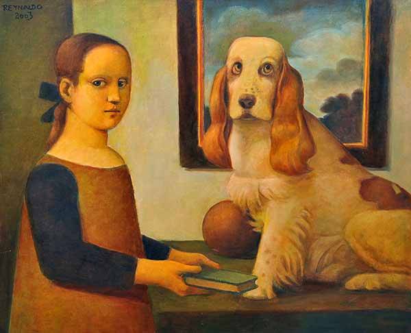 REYNALDO FONSECA(1925)O CachorroÓleo s telaAss; e datado 2003 cse e versoApresenta no verso selo da Galeria de Arte Ipanema81 x 100 cm