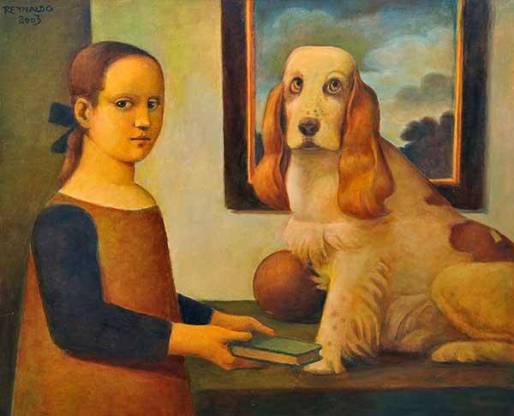 REYNALDO FONSECA(1925)O CachorroÓleo s telaAss; e datado 2003 cse e versoApresenta no verso selo da Galeria de Arte Ipanema81 x 100 cm
