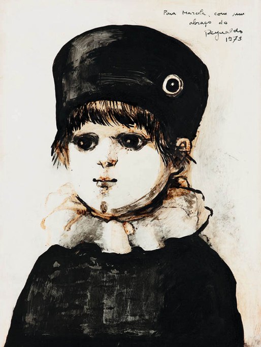REYNALDO Fonseca,Menino,óleo s cartão, 1973,31 x 23 cm