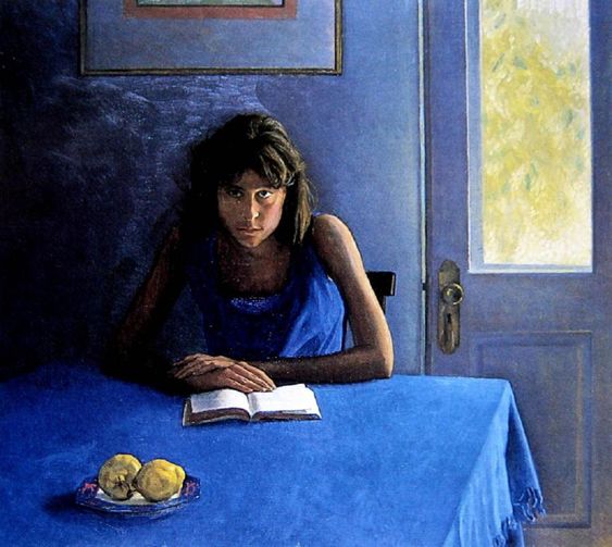 Brian James Dunlop (Australia, 1938-2009)Jovem em azul,ost, 64 x83