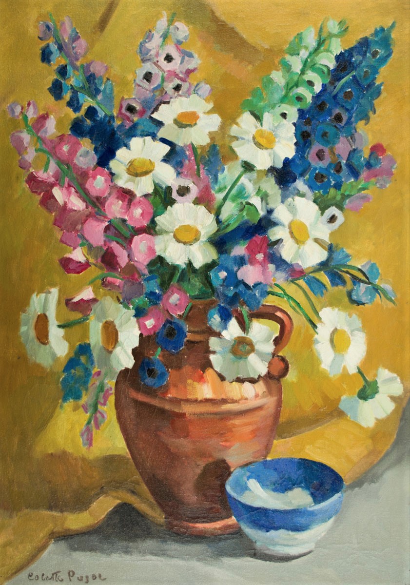 COLETTE PUJOL - (1913 - 1999)- Flores - ost - 70 x 50 - cid