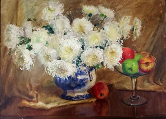 Lucilia Fraga (1895-1979) - Natureza morta, Óleo sobre tela A.C.I.D. 72 x 54 cm.