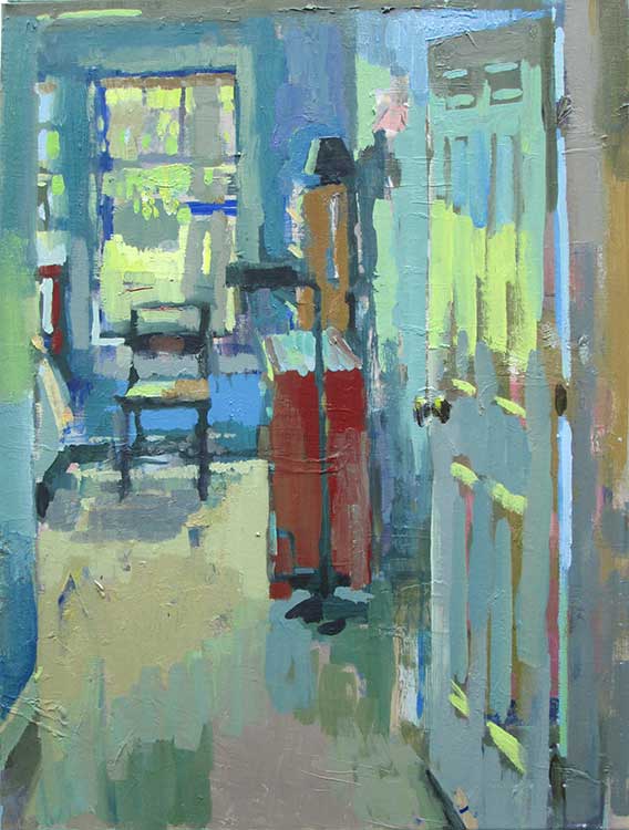 Carole Rabe, (EUA, contemporânea) O quarto azul, ost, 60 x 45 cm