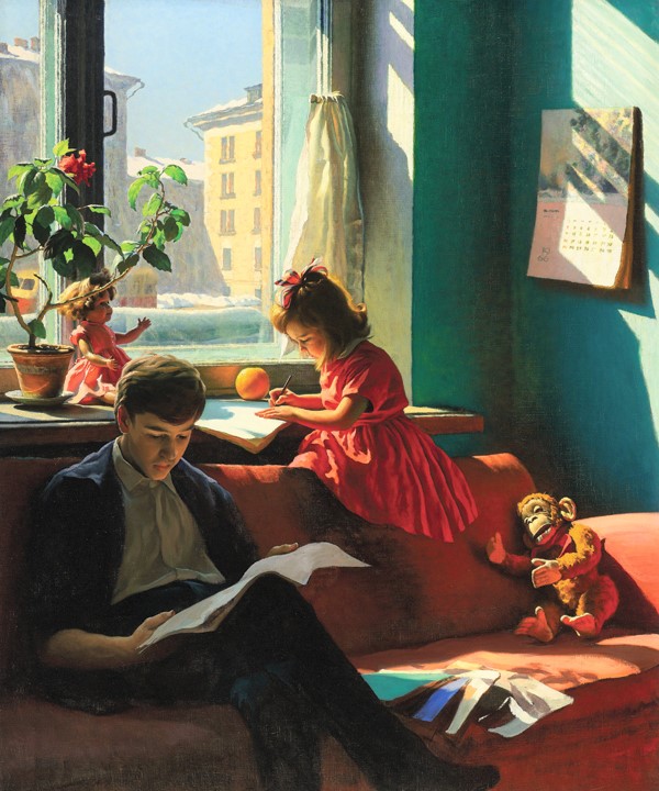 Alexander Laktionov's Visiting My Grandmother, 1930,