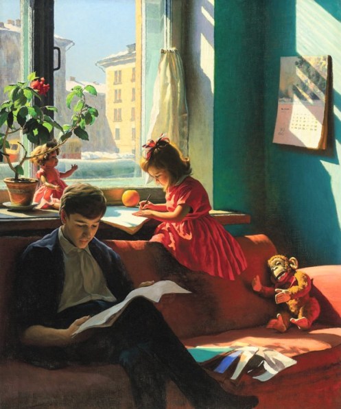 Alexander Laktionov's Visiting My Grandmother, 1930,