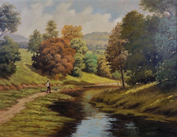 CLÓVIS PESCIO - Paiságem - o.s.t. 70x90 - Assinado no cid e no verso