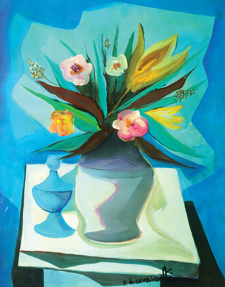 Emiliano Di Cavalcanti , Vaso de flores OSC , Déc. 60 70 x 55