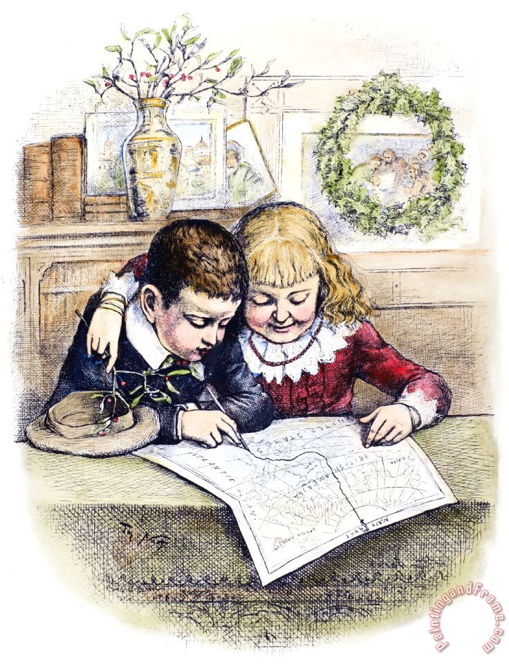 Thomas Nast: Christmas Painting; Thomas Nast: Christmas Art Print for sale