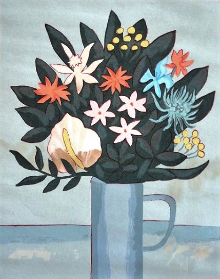 FANG - Vaso com flores, litografia, 50x40cm, assinada e numerada
