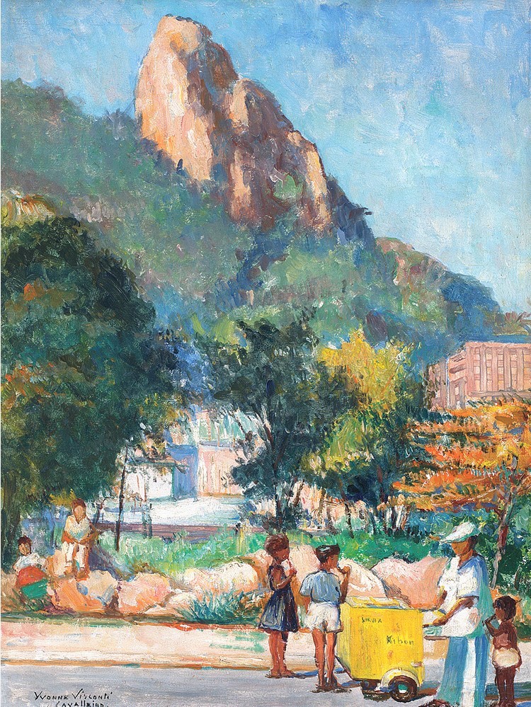 Yvonne Visconti Cavalleiro, Paisagem,Óleo sobre tela,Assinado inferior esquerdo,61 X 46 cm