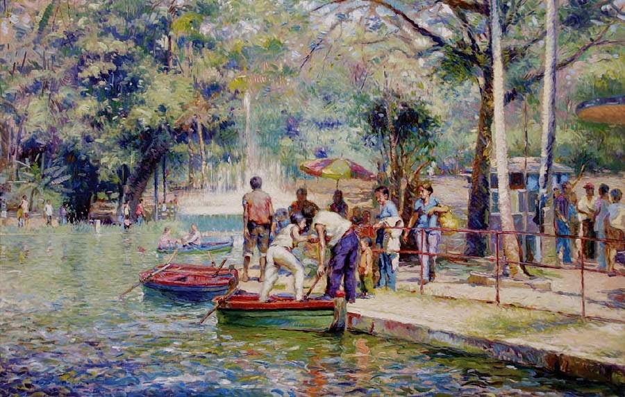 ROBERTO MELO (Brasil, 1970)- Parque Municipal, Belo Horizonte - Óleo sobre tela
