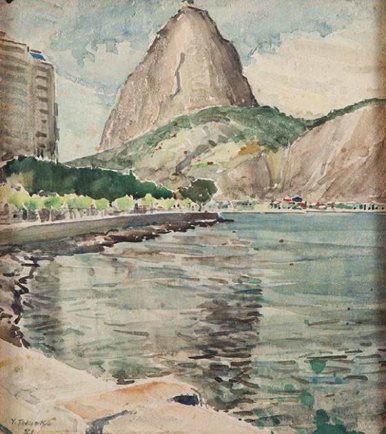 YOSHIYA TAKAOKA,Pão de açúcar,Aquarela,49 x 52 cm,1994