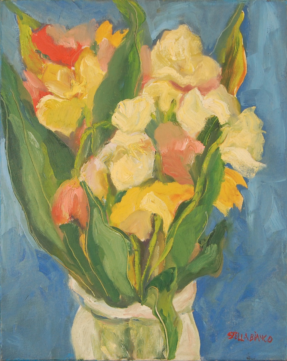 Stella Bianco (1944) aso com Flôres- ost. - med. 50 x 40 cm