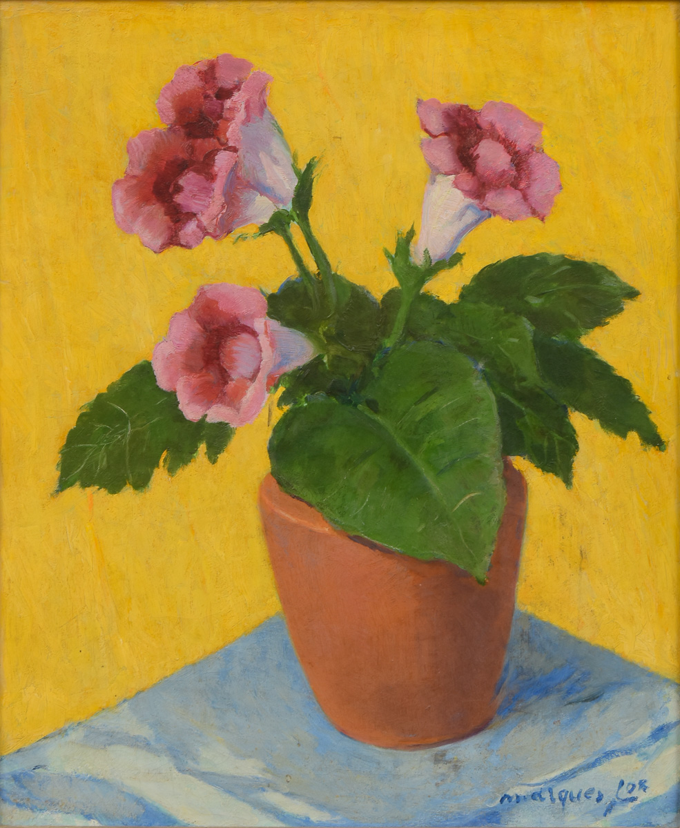 MARQUES JUNIOR (Augusto, RJ 1887- RJ 1960) - Óleo s-tela 54 x 45 - Vaso - ass. inf. direito -