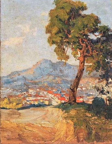 PAULO DO VALLE JÚNIOR (Brasil, 1889-1958)Paisagem de Santos, ost, 90 x 68 cm
