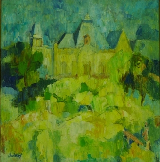 GERALDO ORTHOF (1903-1993) - Parque Guinle e Palácio Laranjeiras, Rio de Janeiro,ost, 60 x 80 cm.