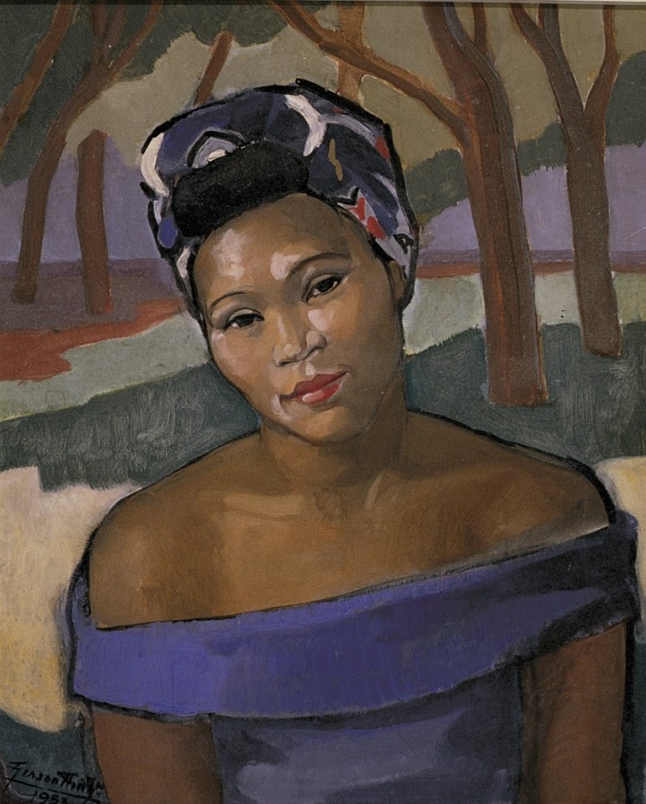 GERSON POMPEU PINHEIRO (1910 - 1978) Mestiça, o.s.t., 60 X 49 cm, assinado e datado (1953) no c.i.e.