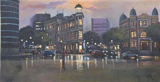 Joel Oliveira, (Brasil, contemp)Recife em Luz, ano 2013, 90X170cm, Óleo sobre Tela