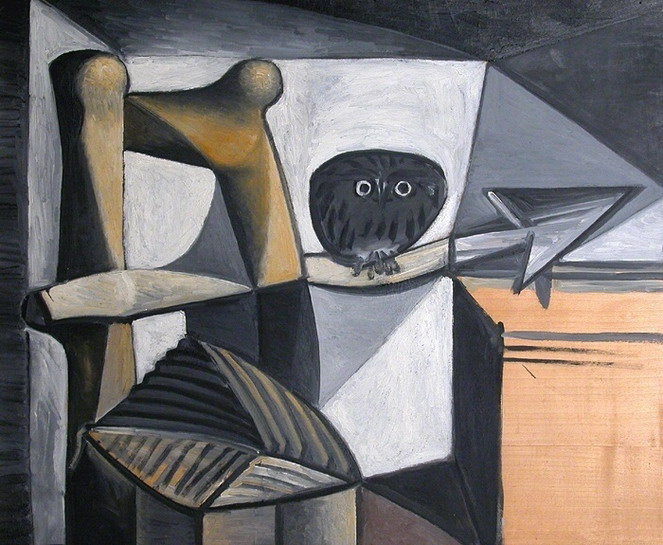 Picasso, coruja num interior, 1946