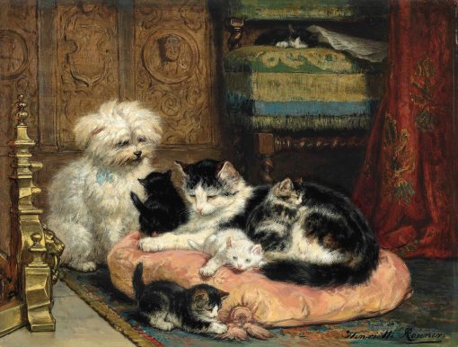 2016_CKS_12228_0015_000(henriette_ronner-knip_a_mother_with_her_playful_kittens_watched_over_b)