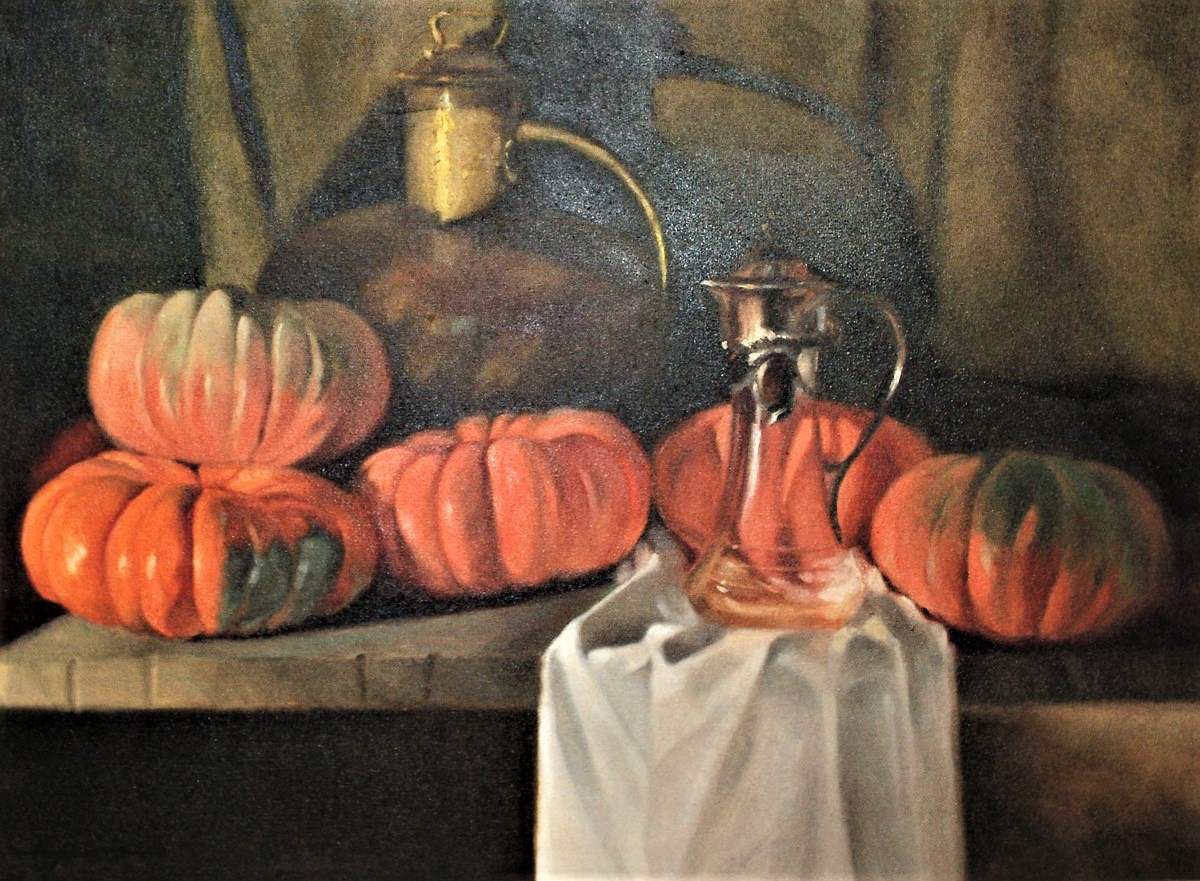 Ary de Queiroz Barros (Brasil, 1926) Natureza Morta com abóboras morangas, ost