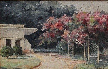 AUGUSTO SEABRA - São Lourenço, pintura a óleo tela - 9,9 cm X 15 cm