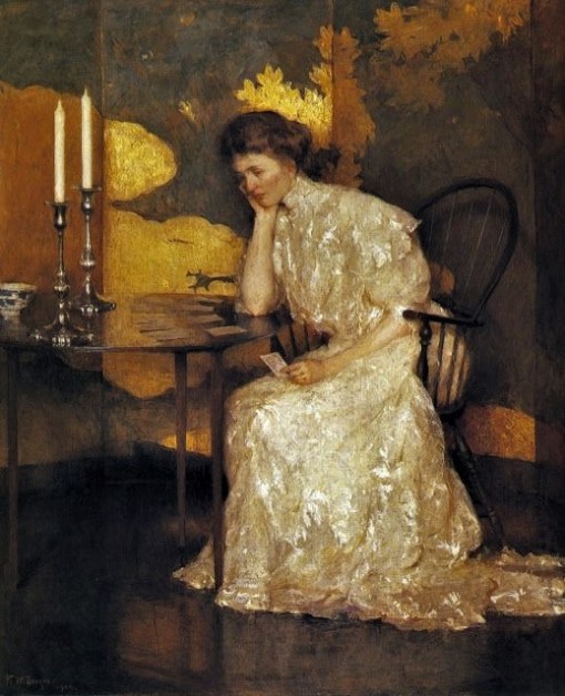 Frank W. Benson Girl playing Solitaire, 1909. Worcester Art Museum, MA. ©