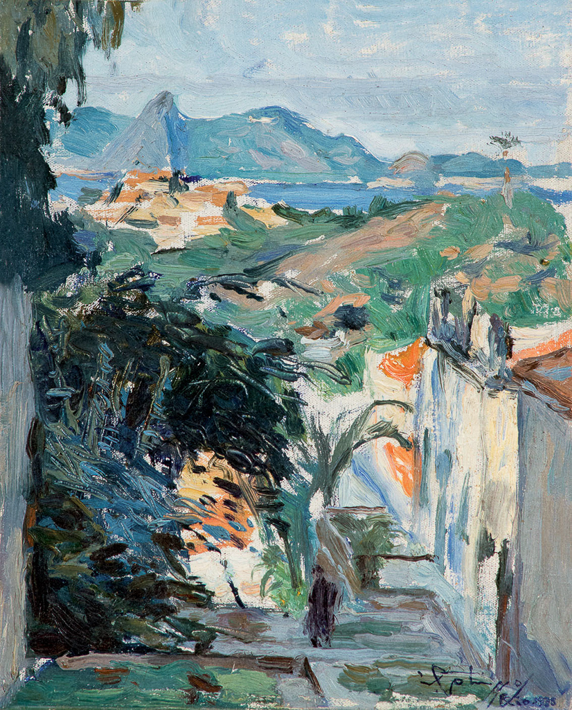 GOTUZZO, Leopoldo,Paisagem do Rio de Janeiro,ost, 1938 e sit. Rio inf. dir.,27 x 22 cm