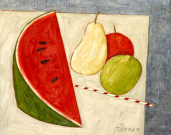 Gustavo Rosa, FRUTAS,40 x 50 cm,óleo sobre tela,1979