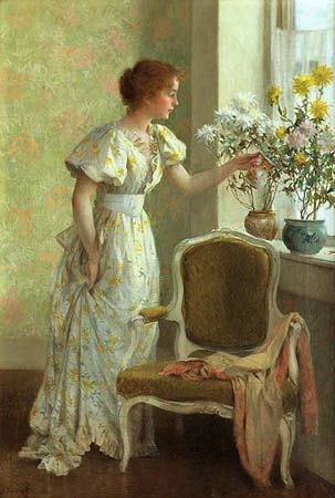 Jones, Frances Coates (1857-1932) - 1890c. Flowers in the Window