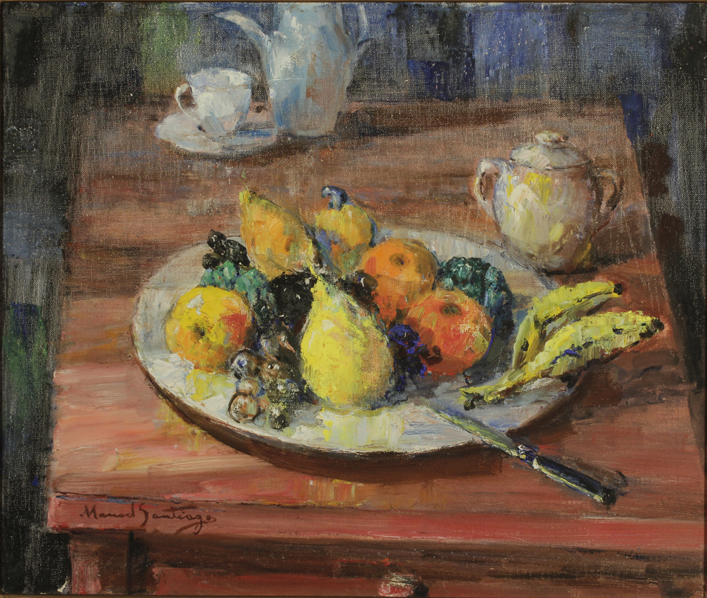 Natureza Morta com Frutas. Óleo sobre tela, 46 x 55 cm. Manuel Santiago