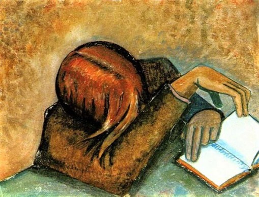 Wladimir Lindenberg Der Lesende, 1952, Tempera